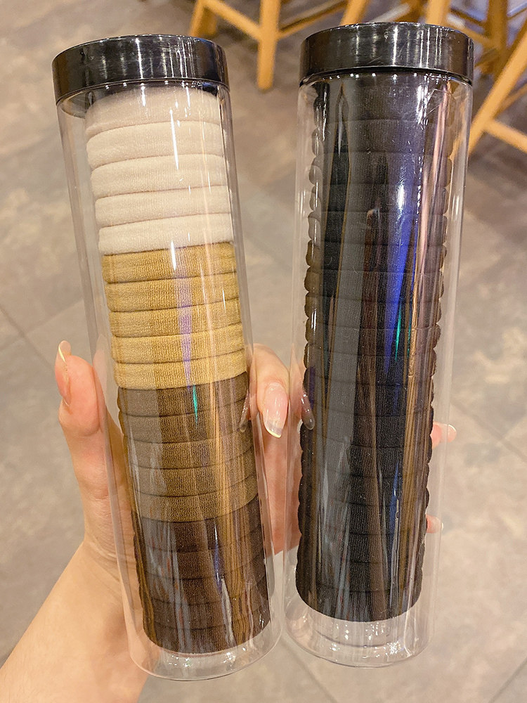 Black Thick Rubber Band for Women to Tie Their Hair, Children's Hair Ties, Hair Ropes, Trendy 2024 New Style Hair Bands for Summer Ponytails