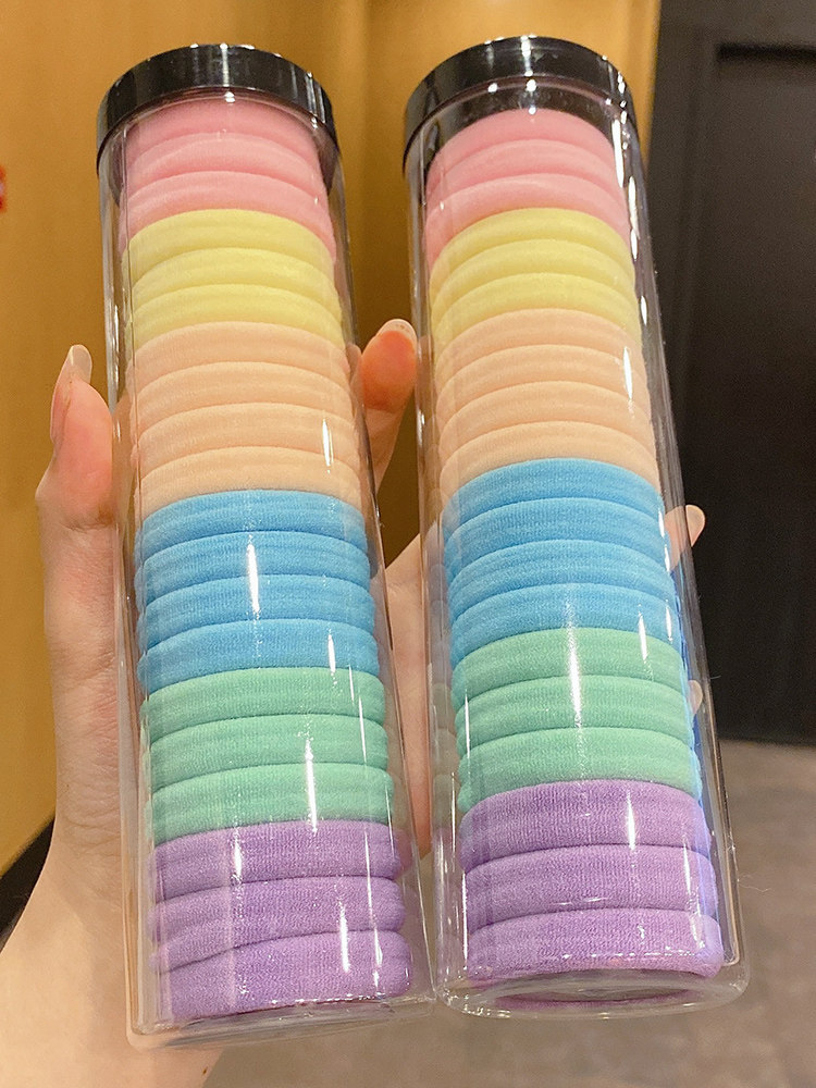 Black Thick Rubber Band for Women to Tie Their Hair, Children's Hair Ties, Hair Ropes, Trendy 2024 New Style Hair Bands for Summer Ponytails