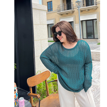 Voice high Muzi ideal autumn braid size knitwear women fat mm thin knitted blouse long sleeve 200kg