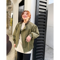 Muzi ideal spring new womens large size jacket female fat mm loose thin bat sleeve jacket top 200 pounds