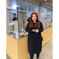 Muzi ideal winter large size sweater female fat mm in the long section plus velvet loose hooded jacket jacket Korean version 200 pounds