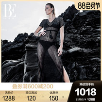 BE Van dean blouse draped yarn female breathable mesh sexy fashion creative drawstring design 2021 new