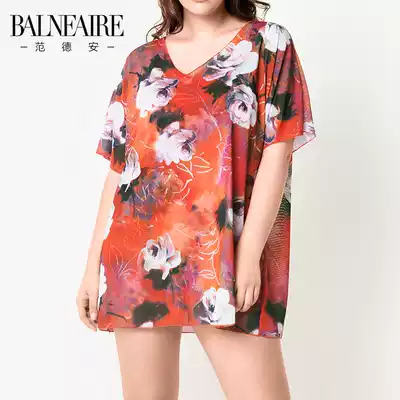 Van der Ann Big size bikini sunscreen blouse women sexy fat mm swimsuit outside resort beach dress