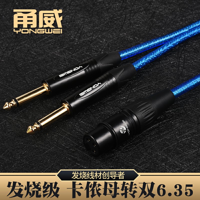 WinewineKannon mother to double 6 35 large two core single sound Carnon 65 10% Two audio line speaker mixer line