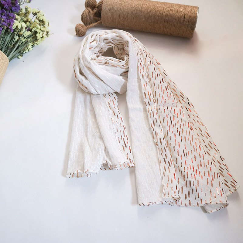 Spring and autumn lines, polka dot lips, bronzing cotton and linen scarf, women's winter, soft all-match warm silk scarf shawl