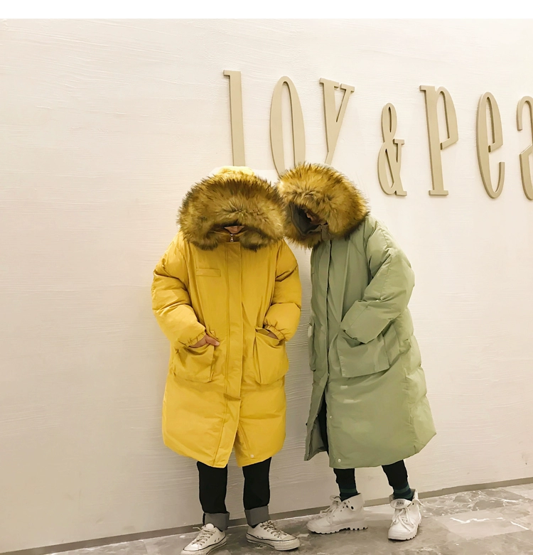 Áo dài cotton nam mùa đông 2018 phiên bản mới của Hàn Quốc có mũ trùm đầu qua áo khoác cotton cotton áo khoác jean