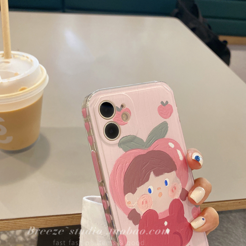 Water honey peach girl applies iphone12 apple 13pro max mobile phone protection shell 11 side 8plus caring x xr