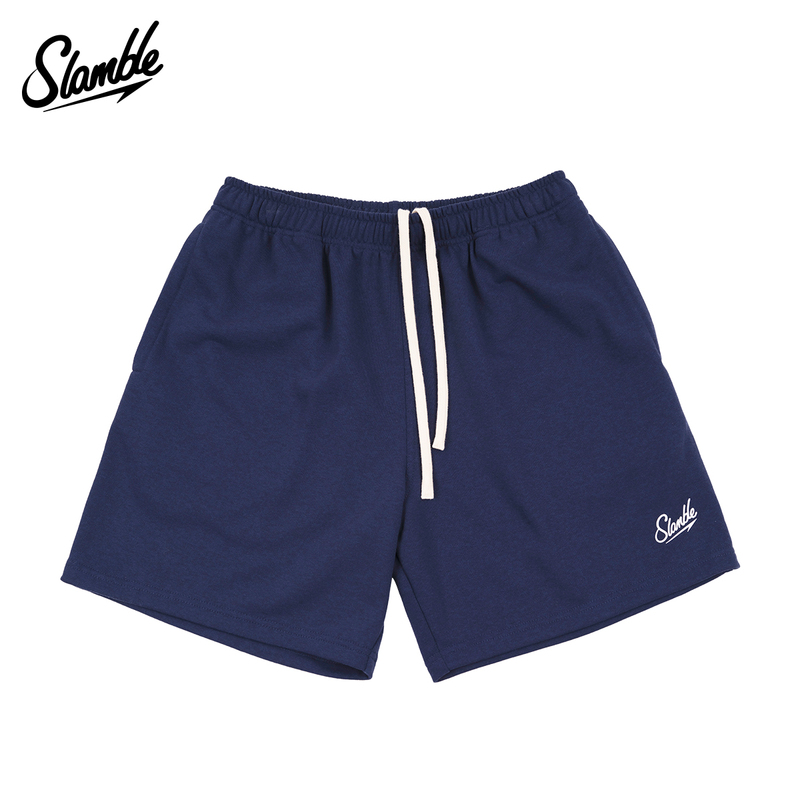 Slamble American Casual Terry Shorts for Men and Women, Loose Fit, Sweat-Absorbent, Trendy Letter Design, Summer Fashion