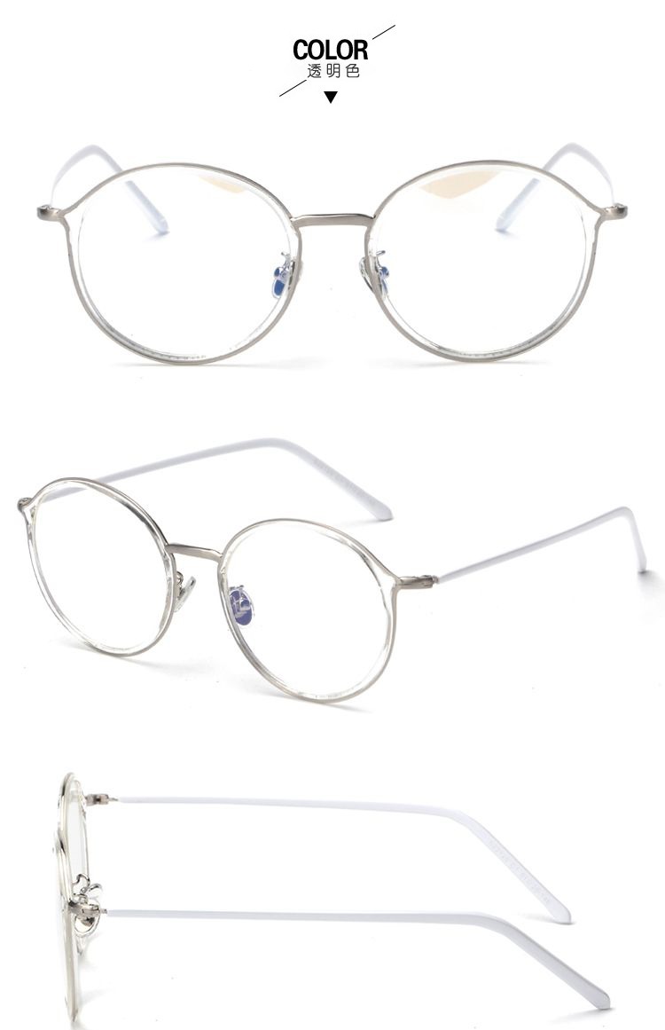 Kính siêu nhẹ TR90 khung kính trong suốt Mặt lớn khung tròn kim loại retro nghệ thuật kính gọng kính với nữ cận thị kính mắt eye plus