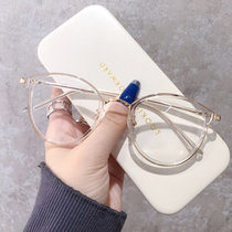 Small red book transparent glasses frame female light big frame tr90 retro myopia glasses female anti-blue light flat glasses frame male