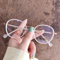 Xiaohong book net red face students myopia glasses female anti-blue radiation fatigue protection flat light round frame