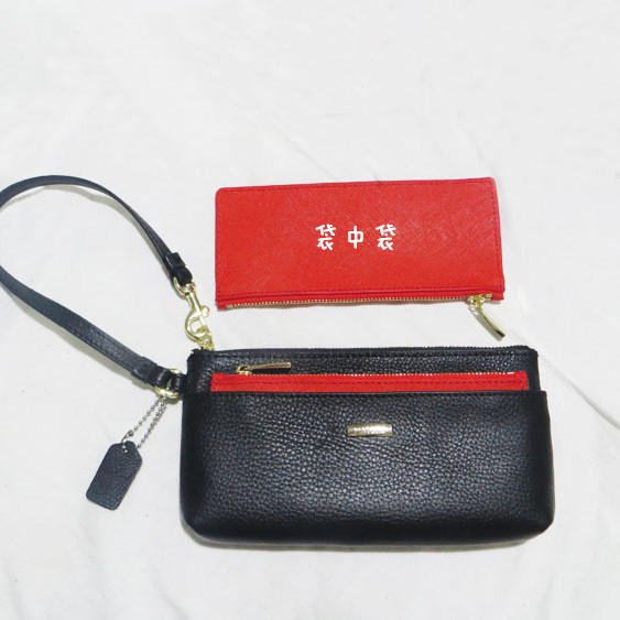 Leather large screen double zipper mobile phone bag horizontal mahjong bag middle bag mother hand wrist bag change multi-function