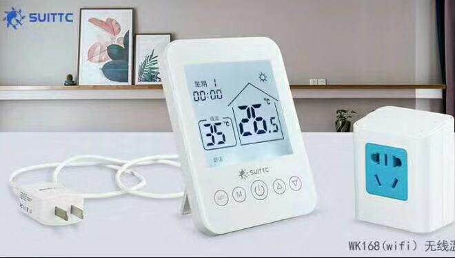 Wall-hung boiler thermostat switch wireless WIFI touch screen Xinyuan SUITTC mobile APP remote control wk168