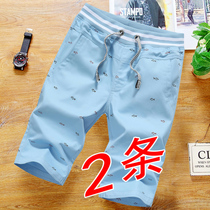 Seven-point pants mens summer mens sports beach shorts summer loose large size 5 five-point pants 7-point casual breeches