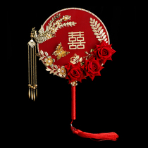 Ancient style embroidery Group fan bride married hand flower Chinese wedding fan handmade diy wedding festive supplies