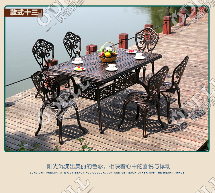 Bàn ghế nhôm đúc ngoài trời đặt bàn ghế ngoài trời châu Âu giải trí ngoài trời sân ban công ngoài trời bàn ghế kết hợp bàn ghế sắt rèn bàn ghế ngoài trời đẹp