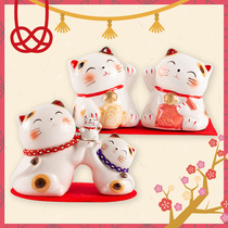 Japan KANESAN HANDMADE POTTERY CAT DEPOSIT MONEY POT DAYS STYLE COARSE POTTERY ORNAMENT SWING PIECE 61 BIRTHDAY GIFT WOMAN