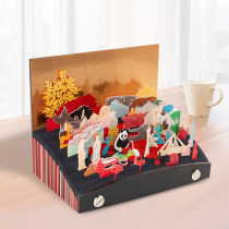 2022 Chinese style calendar classic landmark building 3D three-dimensional creative note paper tiger year 365 day ancient style calendar