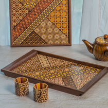 Japanese Box Root Consignment Wood Fine Work Tea Tray Tray Rectangular Large Set Object Dish Day Type Solid Wood Parquet Domestic Dinner Plate