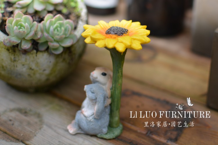 Dễ thương ~ Chữa bệnh Bunny mới Trang trí cảnh quan phong cách Mục vụ Trang trí sáng tạo Trang trí vườn quà tặng - Trang trí nội thất trang trí bếp