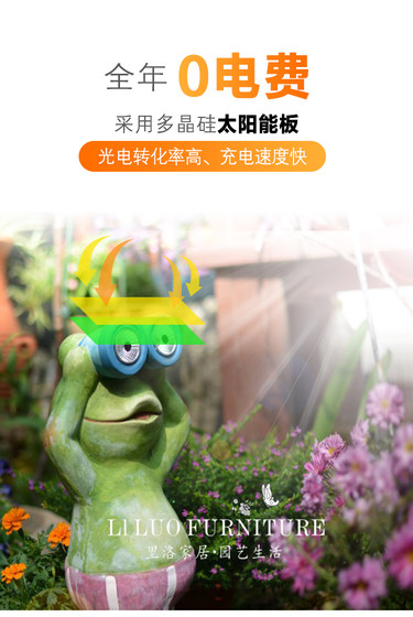 Watch Little Guardian Frog Solar Electronic Night Light Outdoor Garden Courtyard Floor-standing Decoration Ornaments and Groceries