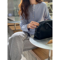 THXGIVING retro wool round collar small row of buttoned jacket head sweater winter new 100 lap loose blouse 15389