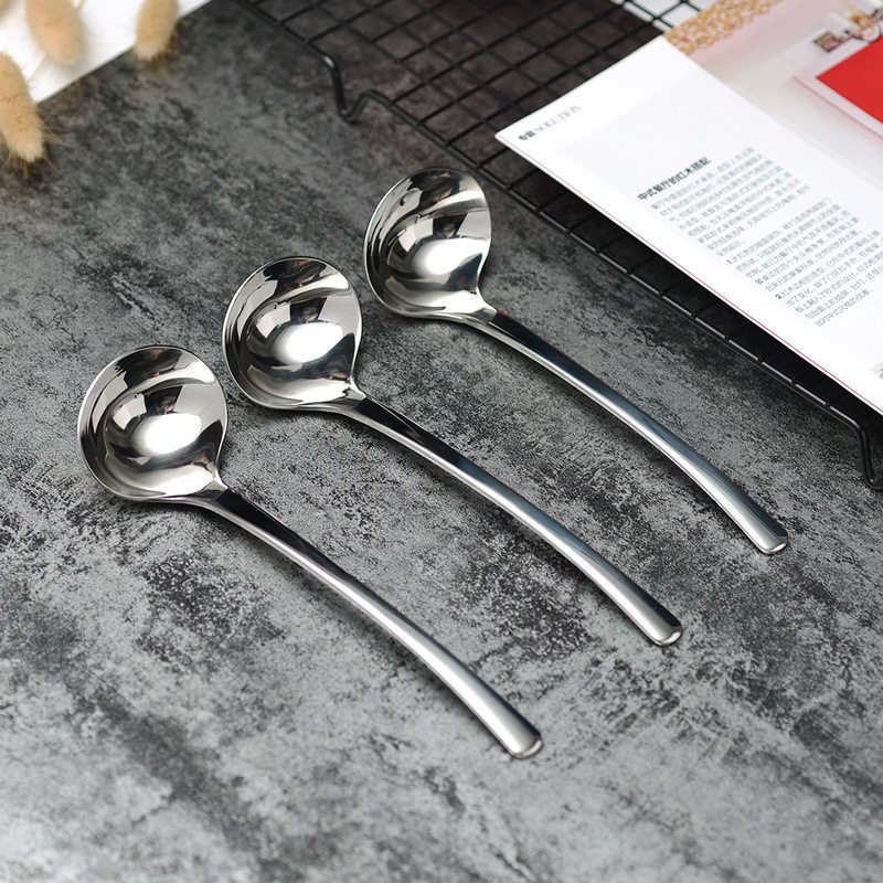 304 stainless steel spoon seasoning oil drinking soup spoon public spoon large spoon soup hot and sour hot and sour powder big head round spoon