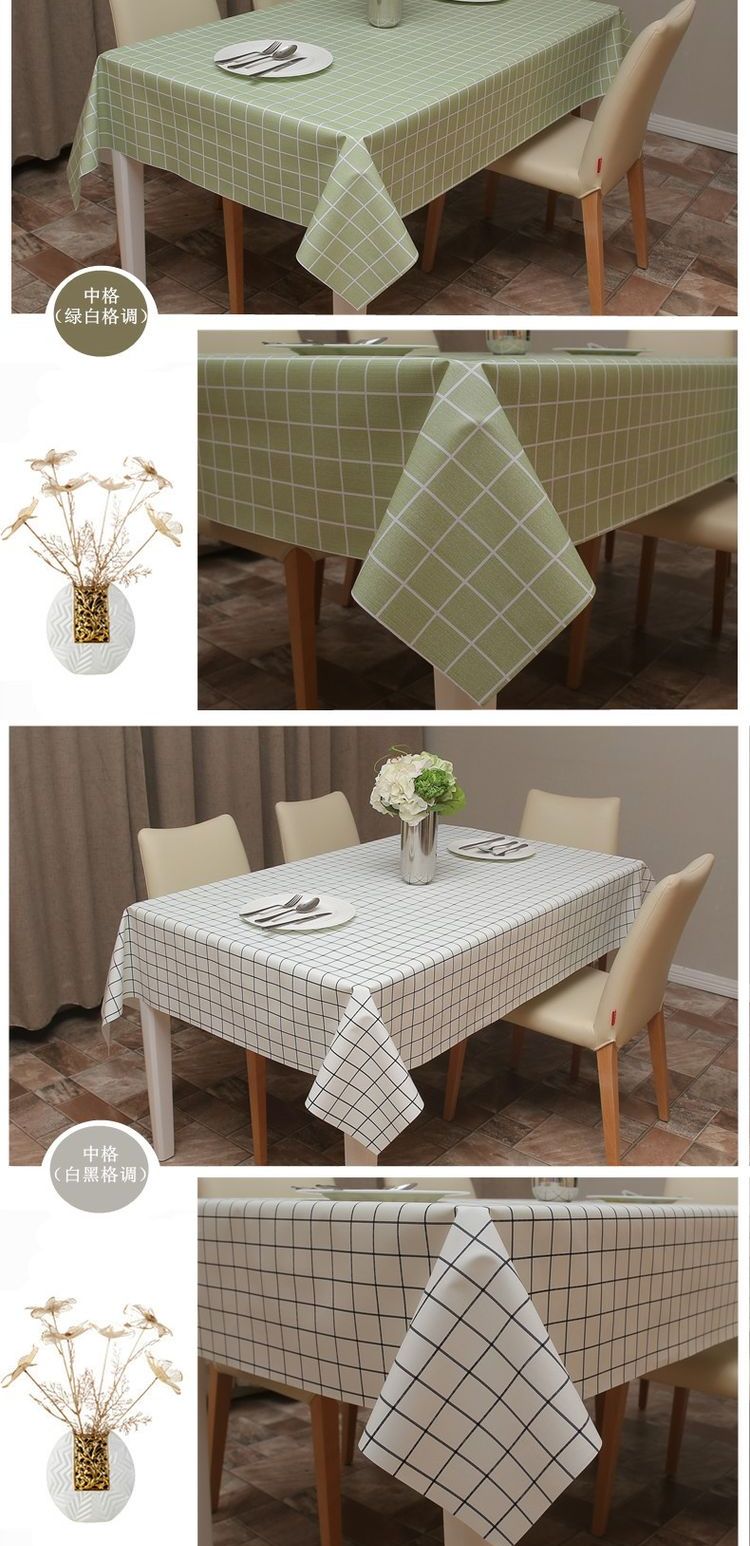 Không thấm nước, chống dầu, khăn trải bàn chống nóng, phong cách Bắc Mỹ, vải kẻ sọc, PVC, khăn trải bàn dùng một lần, bàn cà phê hình chữ nhật - Khăn trải bàn khăn trải bàn dưới kính bàn gỗ