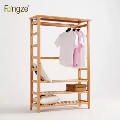Fengze simple American solid wood coat rack floor-to-ceiling oak high-end bedroom storage hangers AS909P