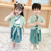 Hanfu childrens clothing childrens ancient costumes Chinese national costumes boys and girls kindergarten costumes summer