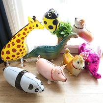 Open School Street sells Net red cute cartoon animals walking walking pet aluminum foil balloon baby childrens toys