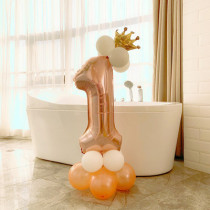 Birthday Digital Blue lead rose gold balloon childrens birthday party venue arrangement