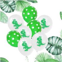 Nordic style Forest dinosaur green sequin confetti balloon set theme birthday party decoration milk