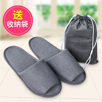 Disposable slippers travel travel portable foldable slippers send storage bag color random hair