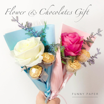 Paper House-Ferrero Flower Signature Pen Bouquet Return gift (does not include Ferrero chocolate)