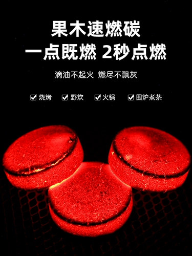 Быстрый -сжигающий уголь на гриле на гриле углеродного уголя бездымного углеродного угля.