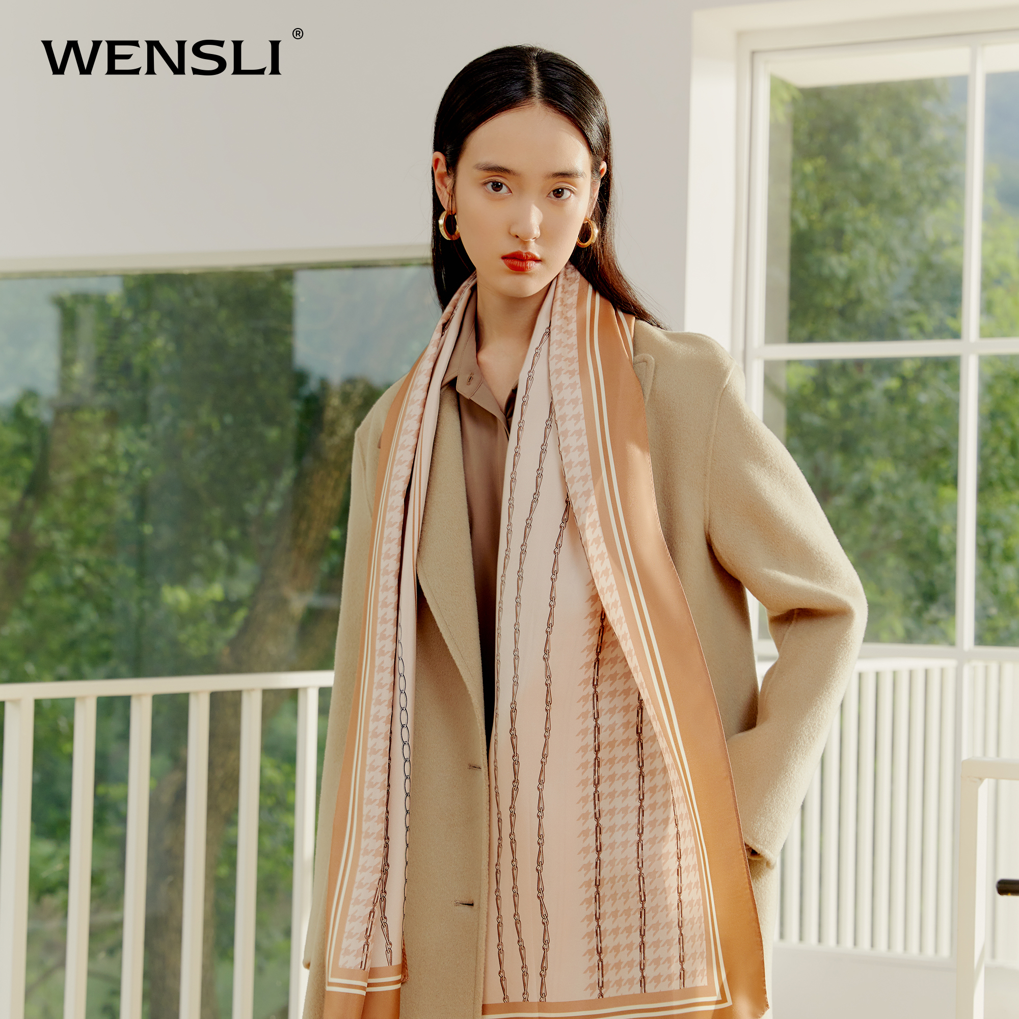 Masterley 2022 New 100% Mulberry Silk Real Silk Scarves Lady Fashion 100 Hitch Long Scarlet Scarab