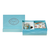 Wanshili Silk Porcelain Gift Mulberry Silk Square Scarf 75cm Ceramic Cup Silk Scarf Gift Box Lady Gift-Qingcheng Fanghua