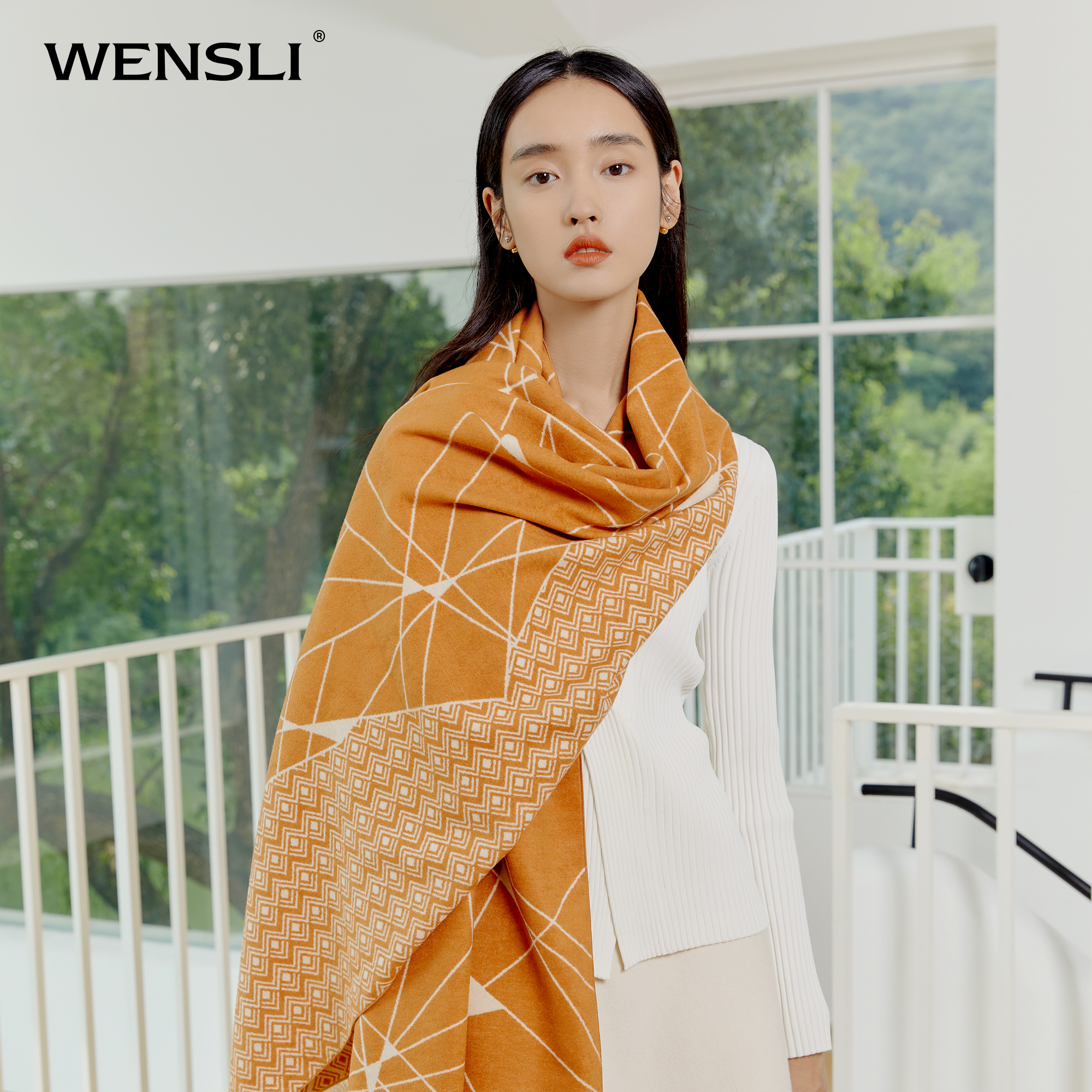 Masterley 2022 New Fashion 100 Hitch Warm Real Velvet Thick scarf Women's long version of the Beatle Neck Zero Space