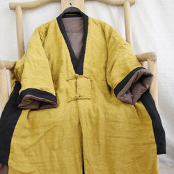 1 ຜ້າຝ້າຍ Linen ແບບຈີນຍາວ contrasting ສີຝ້າຍ jacket ວັນນະຄະດີ retro ເປືອກຫຸ້ມນອກຝ້າຍຫນາຂອງແມ່ຍິງລະດູຫນາວວ່າງ