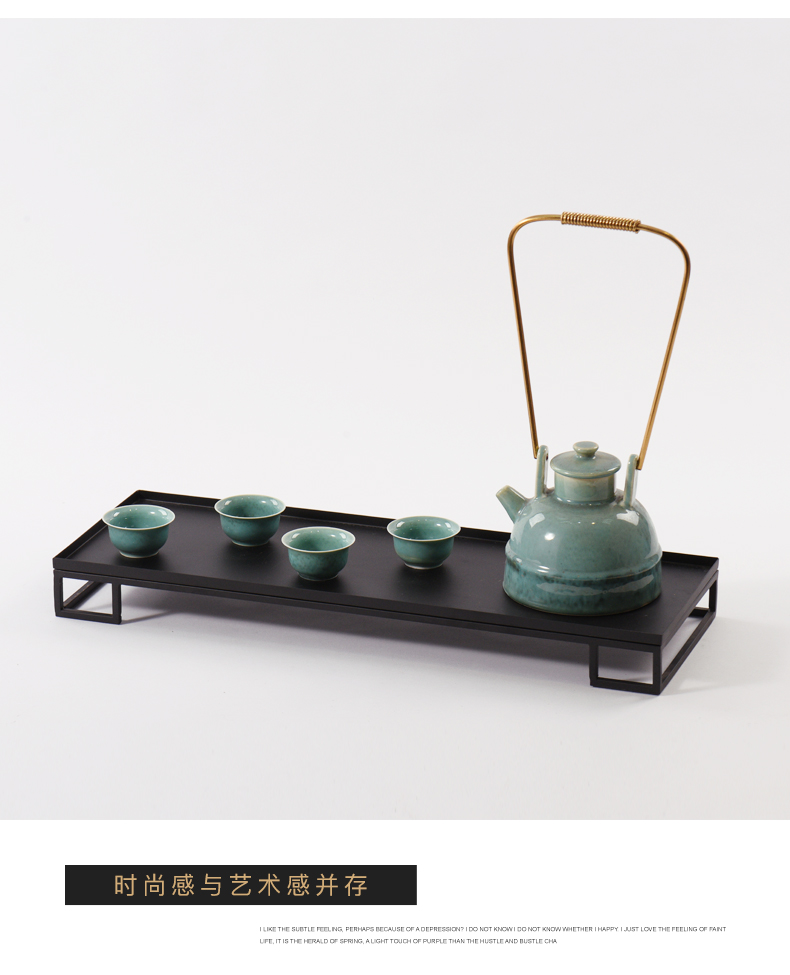 Zen tea room art BeiZi new Chinese style ceramic teapot decorations soft outfit sample room metal art furnishing articles