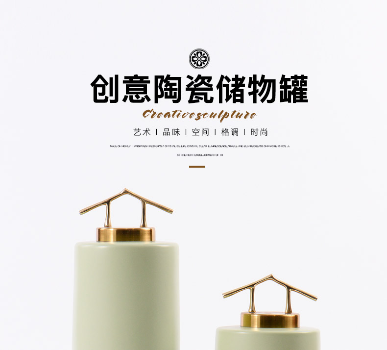 Modern new Chinese ceramic art BeiZi tank furnishing articles soft outfit decoration example room club hotel living room decoration