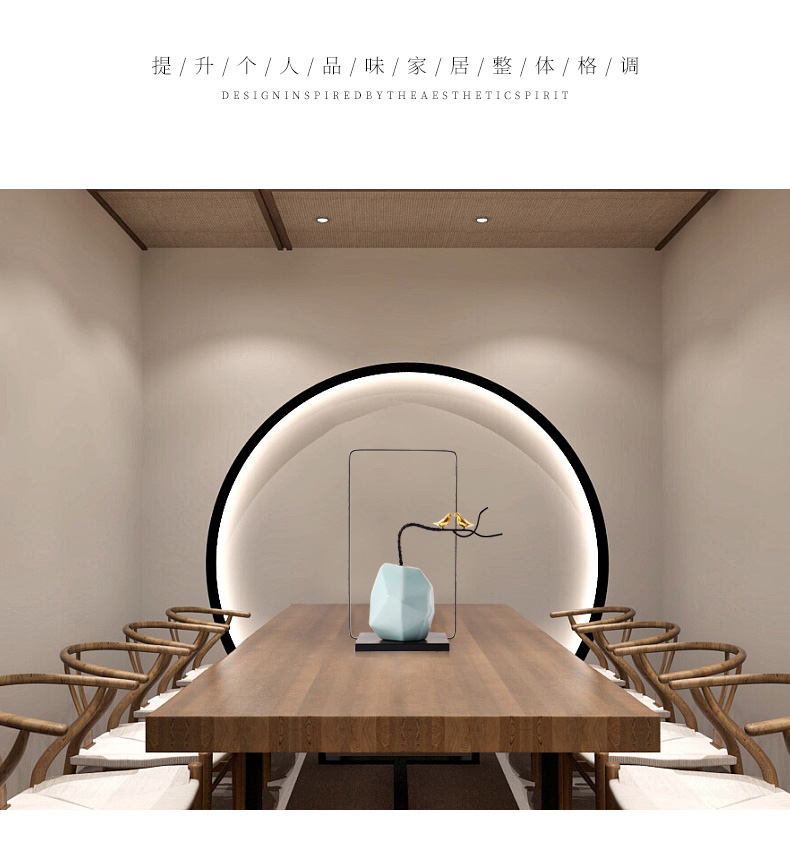 New Chinese style example room porch place hotel club creative partition soft outfit ceramic rockery zen sitting room decoration