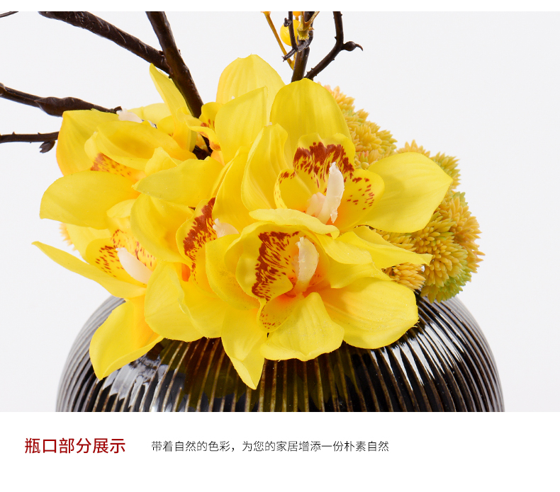 New Chinese style overall light floral key-2 luxury ceramic vases, yellow peach blossom put bonsai soft outfit example room estate home furnishing articles