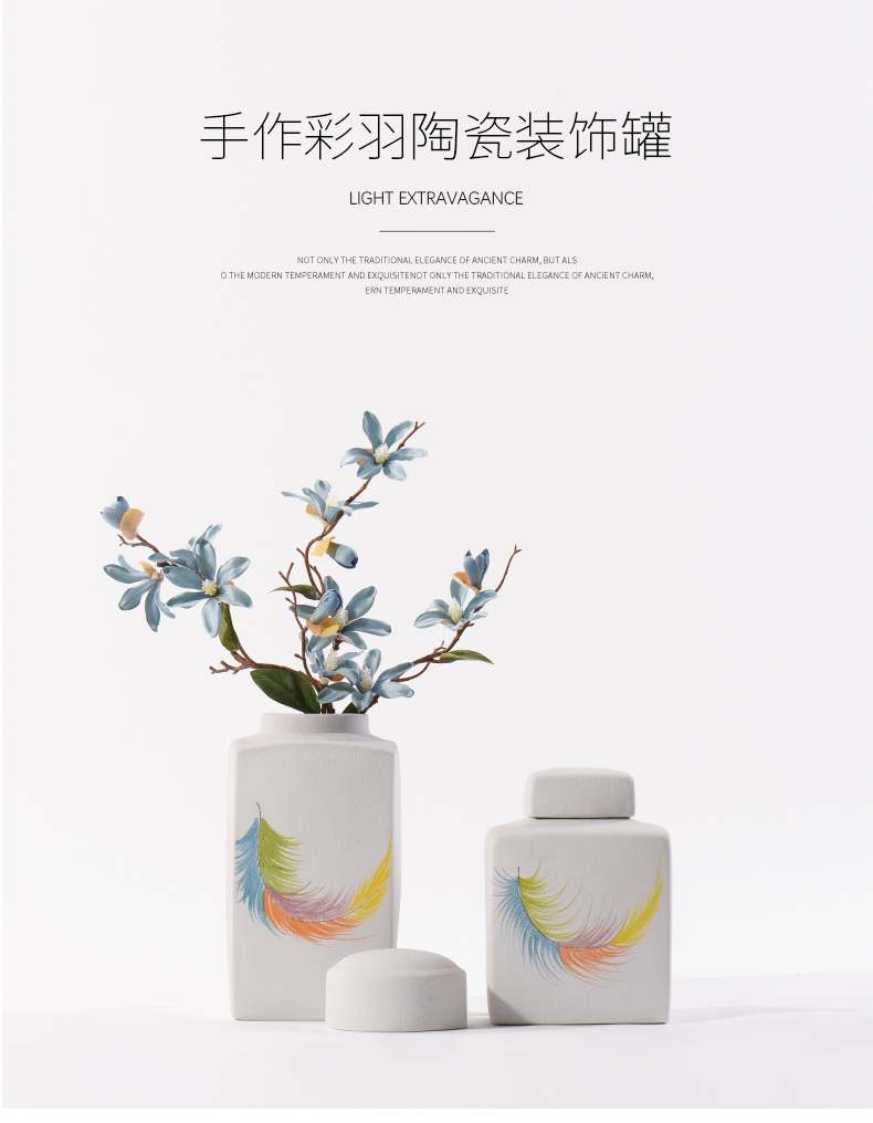 Art BeiZi ceramics vases, I and contracted sitting room porch dried flowers flower arrangement of Chinese style household decorations furnishing articles