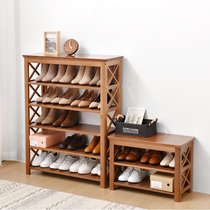 Shoe rack Home doorway Easy multilayer shoe cabinet indoor good looking dorm room simple solid wood to contain the provincial space
