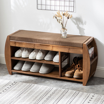 Shoe changing stool Shoe cabinet multilayer simple shoe rack modern minimalist doorway can sit and wear shoes stool with cushion storage box