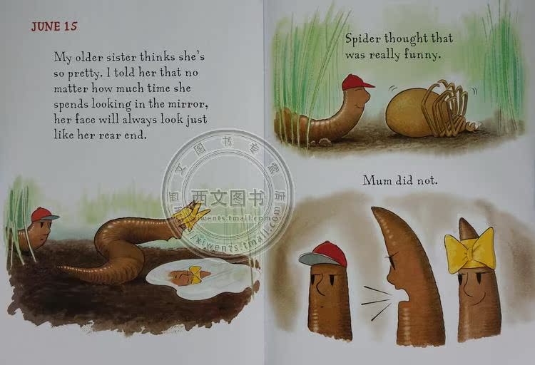 Diary Of A Worm 蚯蚓的日记 英文原版绘本大开