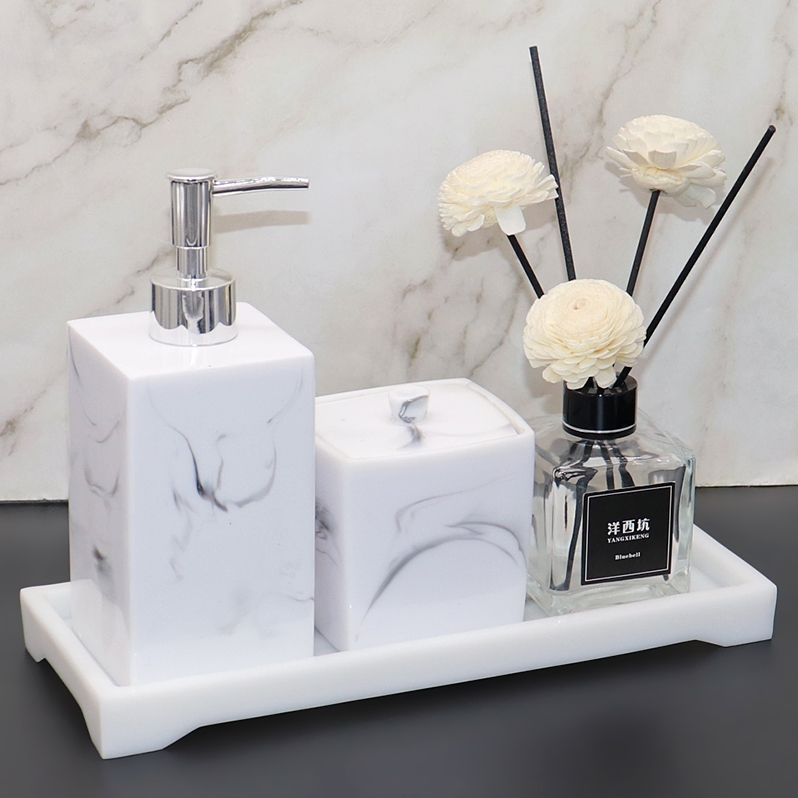 Eurostyle Resin Bathroom four pieces Bath Room Supplies Cotton Stick box Makeup Room Hand Sanitizer Bottle of Toilet Wash-up Wash Suit