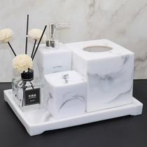 European model room Bathroom toiletries kit Bathroom ornaments Hotel hand sanitizer bottle tissue box Tray set